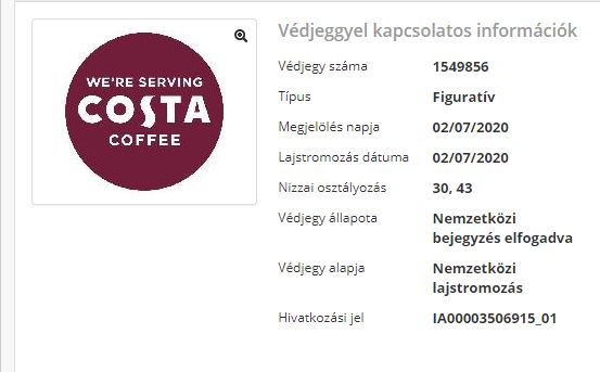 were serving costa coffee vedjegy