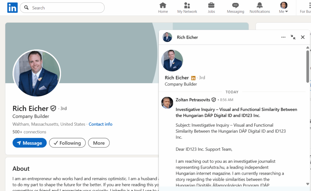 Dáp Vagy Id123 Inc - A Logók Hasonlatossága Kísérteties - Ki Az Imposztor? 13 Rich Eicher id123 owner linkedin email euroastra hu 2